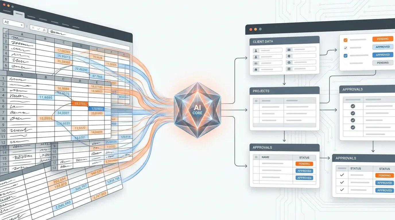 Kintable AI transforming spreadsheet workflows into governed records, projects, and approvals